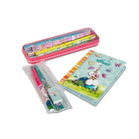 Diddl schrijfwarenset: 1 pen, 1 lat, 1 metalen etui en 1 schrift