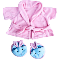 Pink Bathrobe With Bunny Slippers (16″)