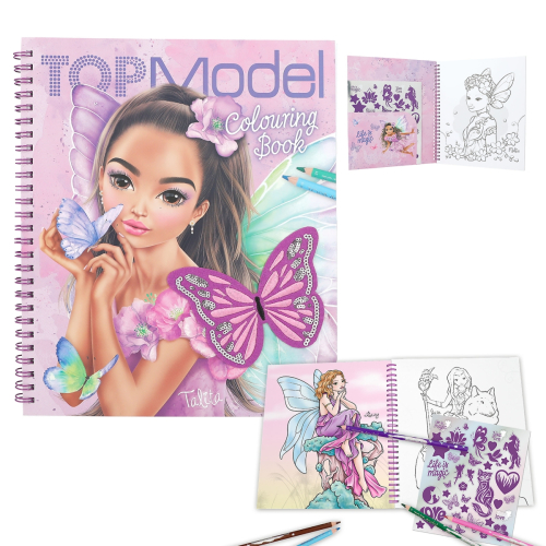 TOPModel kleurboek met pailletten FAIRY LOVE