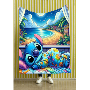 Stitch Sleepy superzachte fleece deken 150x200cm