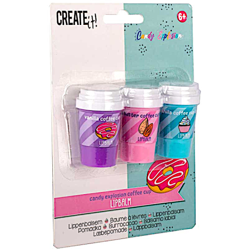 Create It!: Lippenbalsem "Candy" set van 3 stuks cup style