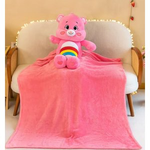 Grote Roze Pluche Troetelbeer knuffel/kussen met deken Grote Roze Pluche Troetelbeer knuffel/kussen met deken