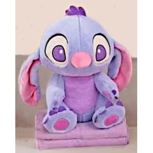 Grote Pluche Paarse Stitch knuffel/kussen met deken Grote Pluche Paarse Stitch knuffel/kussen met deken