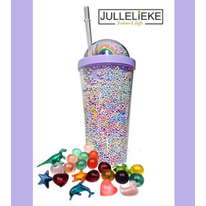 RAINBOW PAARSE GLITTER CUP + 40 BADPARELS RAINBOW PAARSE GLITTER CUP + 40 BADPARELS