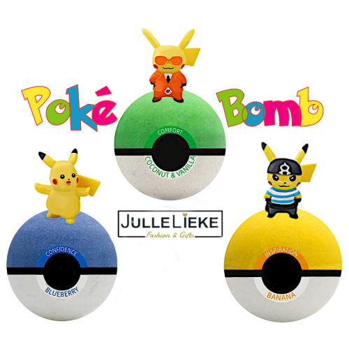 Bruisballen set Pokemon 4 delig met gratis Pokeball