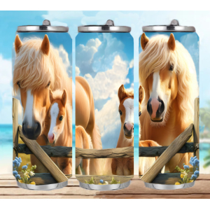 1 GEWELDIGE PAARDEN DRINK CUP BEKER 500ML INOX 1-08