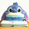 Pluche Stitch kussen/knuffel met deken 01