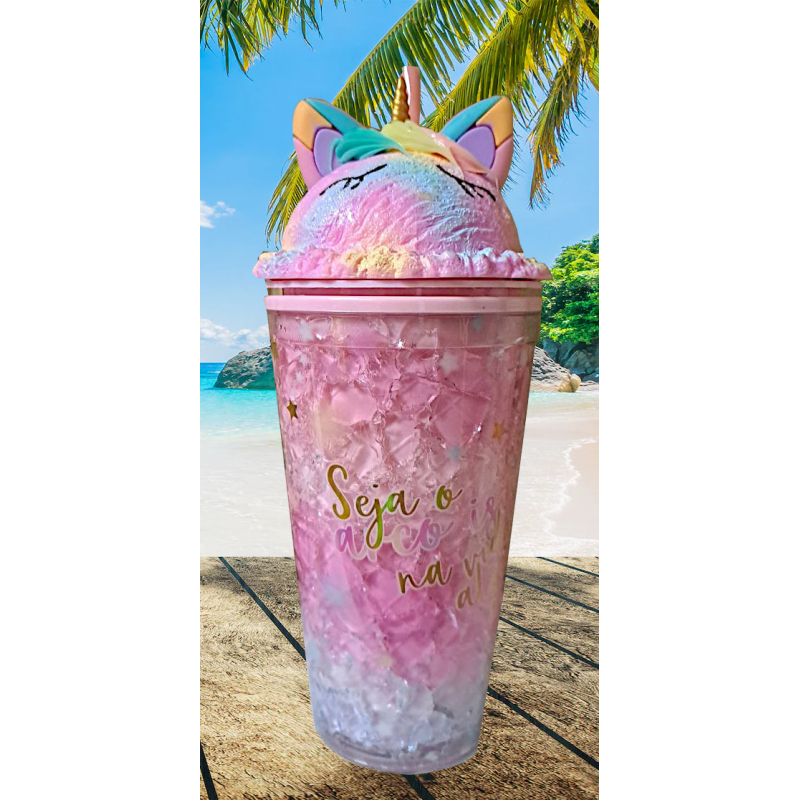 SCHATTIGE UNICORN DRINK BEKER ROZE 