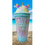 SCHATTIGE UNICORN DRINK BEKER BLAUW