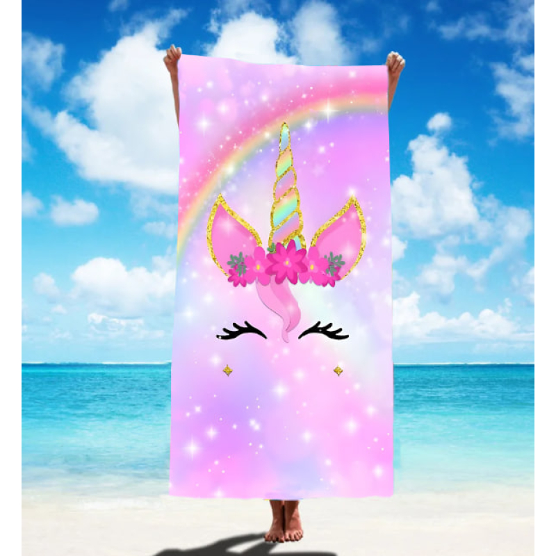Strandlaken/badlaken 150x75cm Unicorn 01