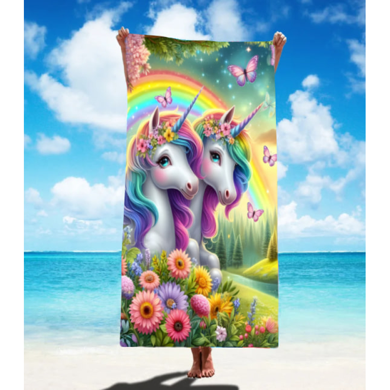 Strandlaken/badlaken 150x75cm Unicorn 02