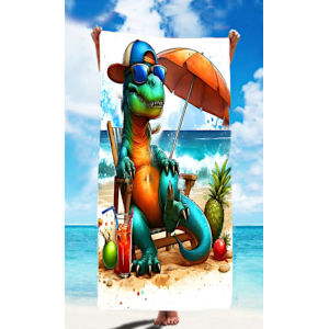 Strandlaken/badlaken 150x75cm Dinosaurus 01