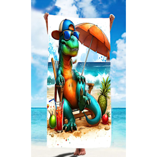 Strandlaken/badlaken 150x75cm Dinosaurus 01