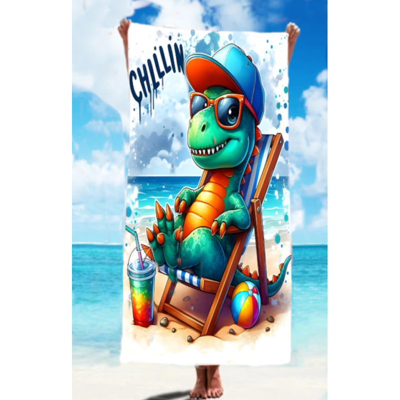 Strandlaken/badlaken 150x75cm Dinosaurus 02