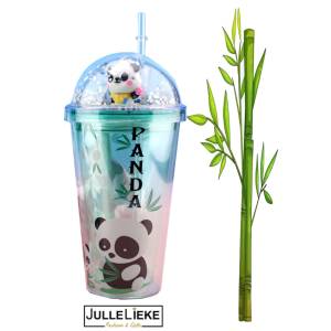 LEUKE GLITTER DRINK BEKER PANDA 1 LEUKE GLITTER DRINK BEKER PANDA 1