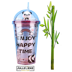 LEUKE GLITTER DRINK BEKER PANDA 2 LEUKE GLITTER DRINK BEKER PANDA 2