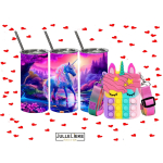 3D INOX UNICORN DRINKBEKER MET GRATIS POP-IT SCHOUDERTAS 1