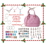 JUWELEN SET 72 delig DIY MET ROZE SCHOUDERTAS