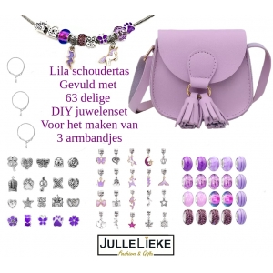 63 DELIGE JUWELEN SET DIY IN PAARSE SCHOUDERTAS 63 DELIGE JUWELEN SET DIY IN PAARSE SCHOUDERTAS