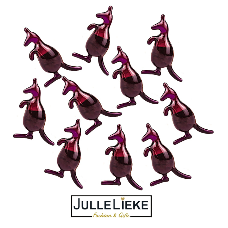 10 badparels Kangoeroe paars transparant