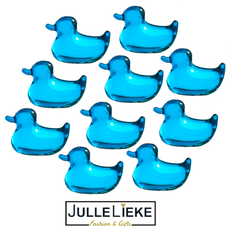 10 badparels eend blauw transparant