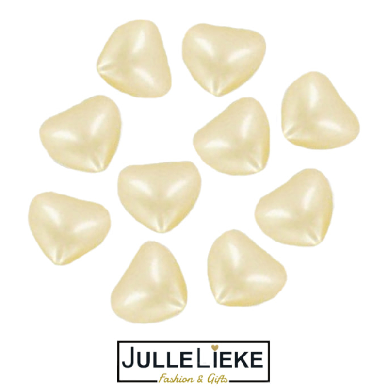 10 badparels hartjes wit 