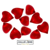 10 badparels hartjes rood transparant
