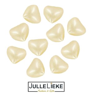 10 badparels hartjes wit 