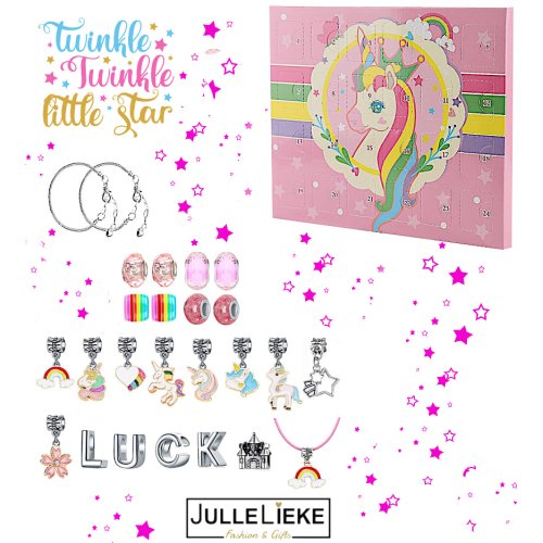 UNICORN 24 delige ADVENT KALENDER JUWELEN SET DIY 