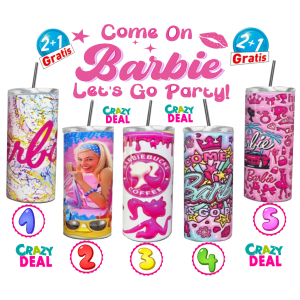 LEUKE BARBIE TUMBLERS 2+1 GRATIS!