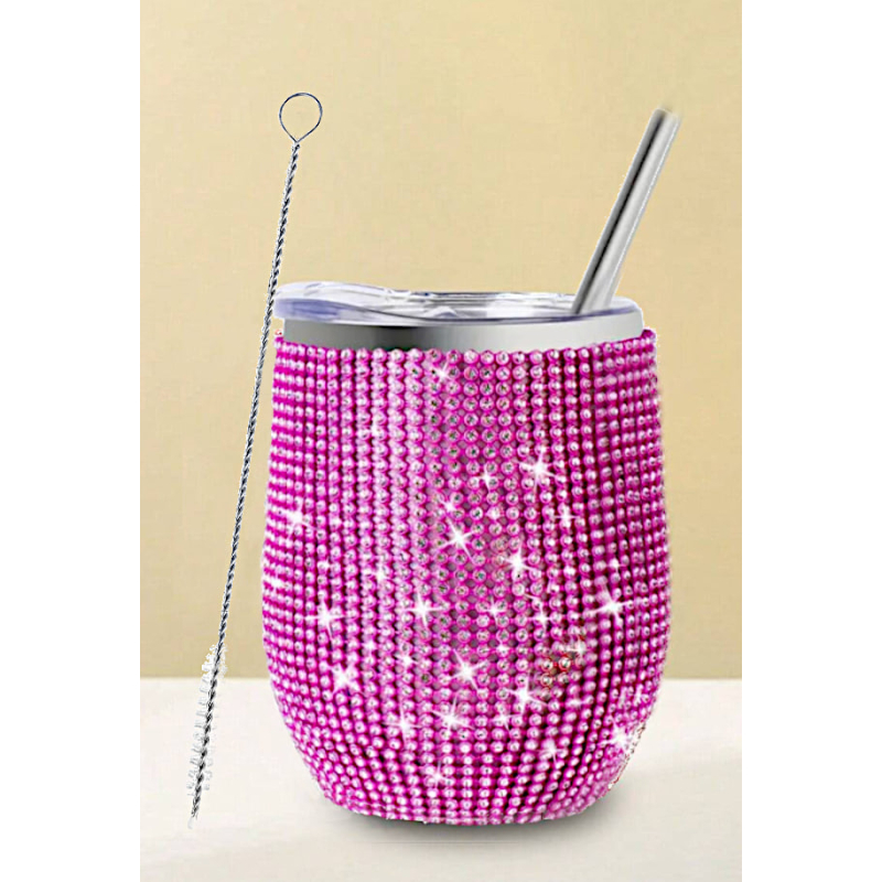 1 GEWELDIGE BLING BLING roze CUP INOX 