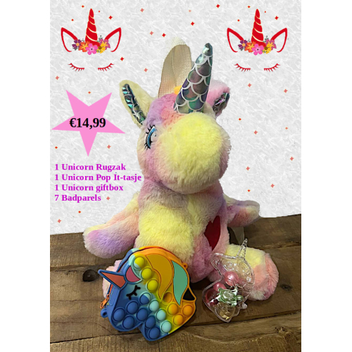 Unicorn Kado Rugzak pakket 4-delig