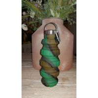 Opvouwbare drinkfles/bidon camouflage granaat