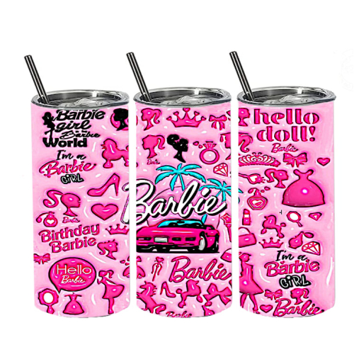 1 LEUKE BARBIE DRINK BEKER 500ML INOX 3D