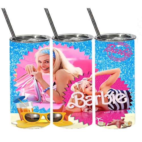 1 GEWELDIGE BARBIE PARTY DRINK BEKER 500ML INOX 