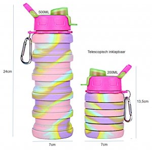 Opvouwbare drinkfles/bidon roze