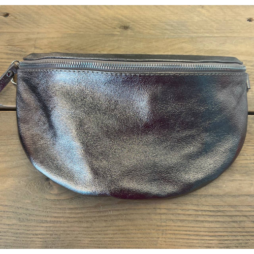 BESTSELLER TAS LEER ZILVER
