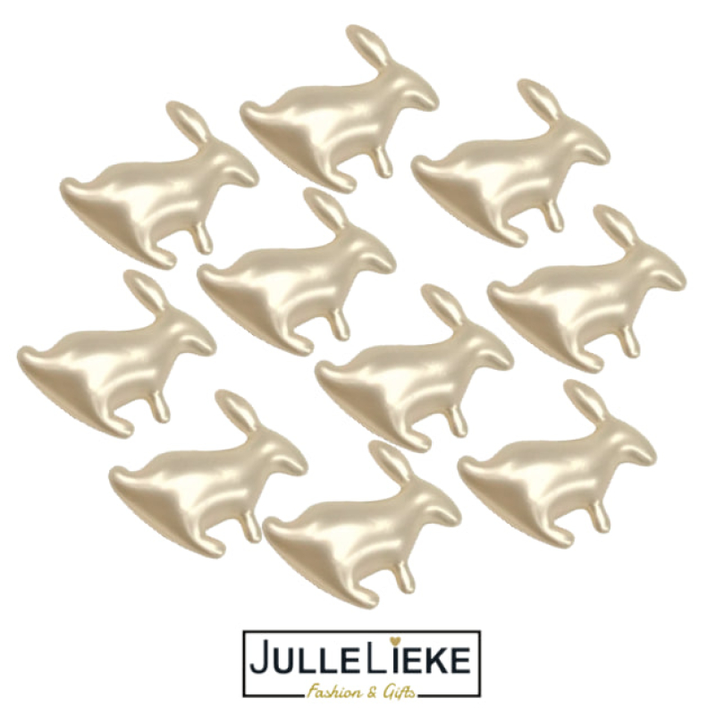 10 badparels konijn wit pearly