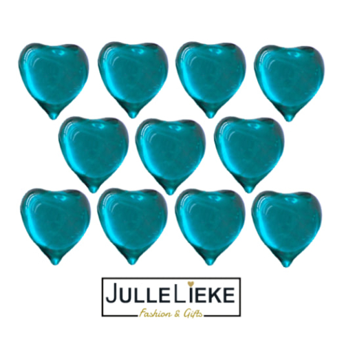 10 badparels hartje blauw transparant