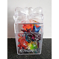 Transparant doosje met strik en hartje