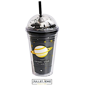 LEUKE GLITTER DRINK BEKER SPACE ASTRONAUT LEUKE GLITTER DRINK BEKER SPACE ASTRONAUT