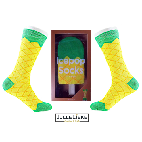 Funny Socks ijs Lolly Geel