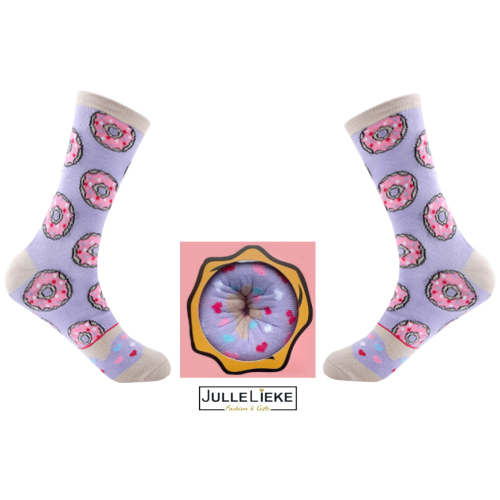 Funny Socks Donut Paars