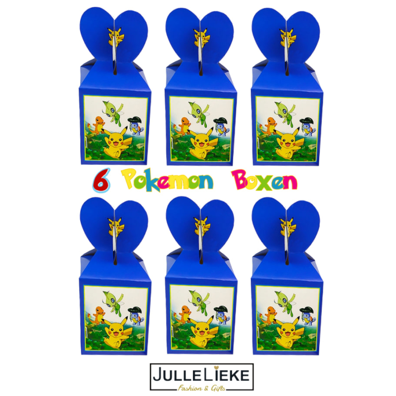 6 Pokemon Verjaardagsfeestje Candy Boxen