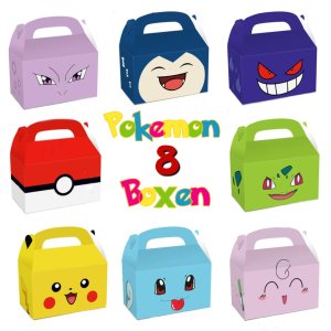 8 verschillende Pokemon Verjaardagsfeestje Candy Box 8 verschillende Pokemon Verjaardagsfeestje Candy Box