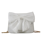 Witte schouder-handtas met strik