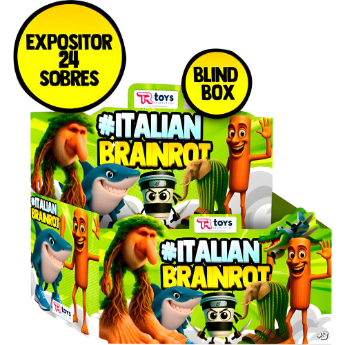 1 Brainrot blindbox figuur + 3 kaarten