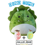 SQUISHY PLUCHE DINO 35 CM + 2 gratis Dino Bruisballen
