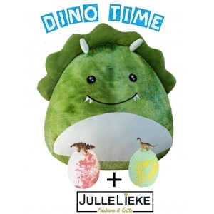 SQUISHY PLUCHE DINO 35 CM + 2 gratis Dino Bruisballen SQUISHY PLUCHE DINO 35 CM + 2 gratis Dino Bruisballen