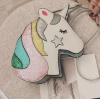 Glitter Unicorn schoudertas Rainbow Roze/zilver
